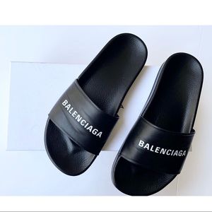 LEATHER BALENCIAGA SLIDES